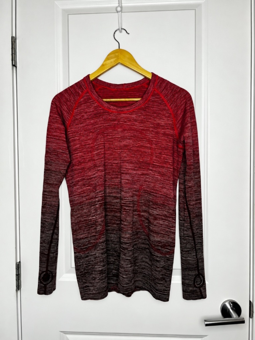 Lululemon Red & Black Long Sleeve Top